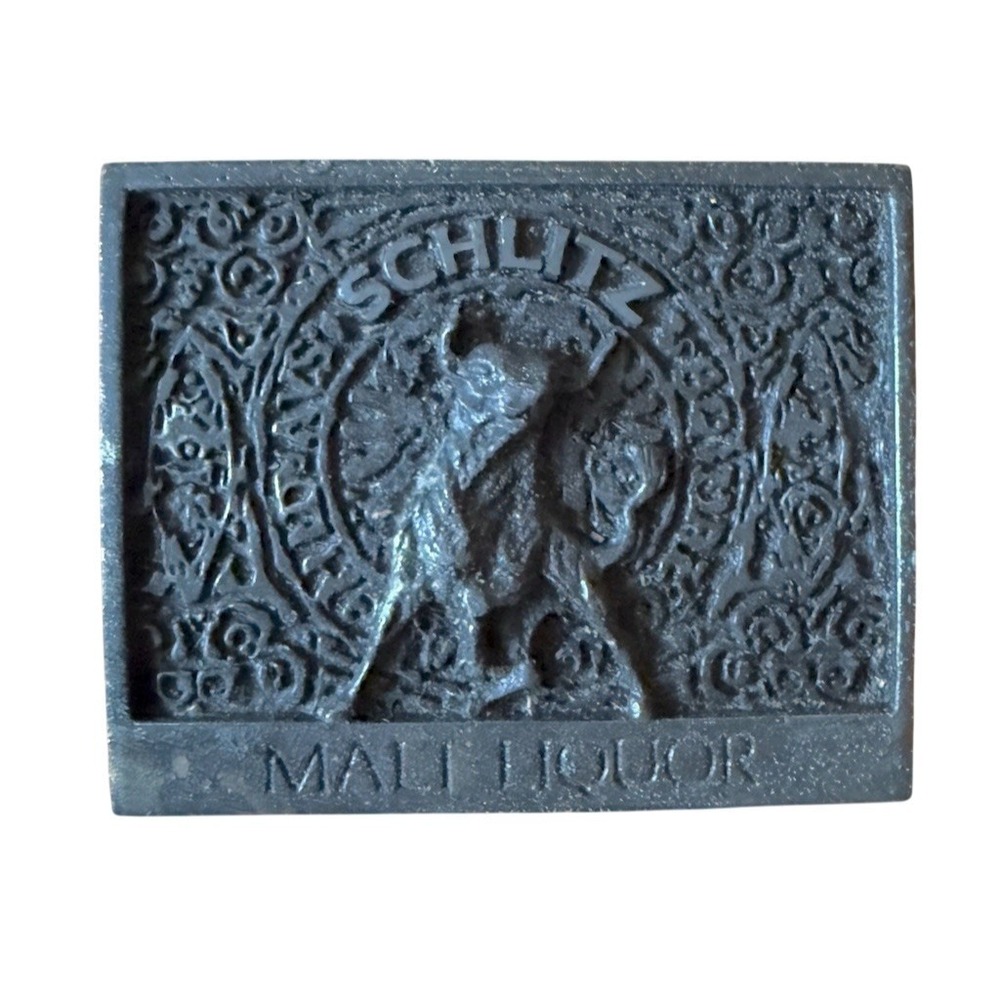 Vintage Schlitz Malt Liquor Bull Advertising Belt Buckle Rectangle